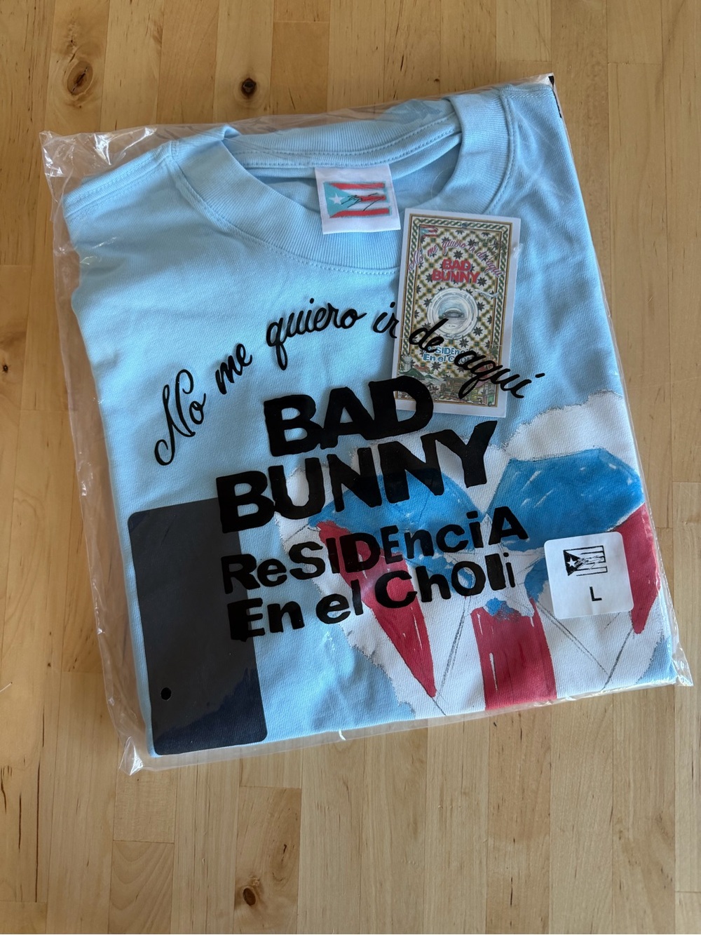 Bad Bunny "I Love PR Puerto Rico" Light Blue Graphic Tee